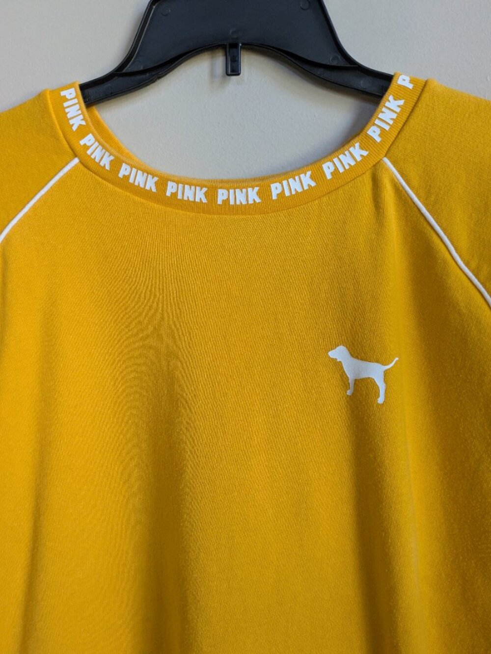 PINK pullover knit blend dog logo long sleeve size L shirt #583 - Picture 2 of 5